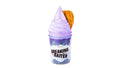 A Breaking Batter Ice Cream Cake Jar with Taro Cake, Cream Cheese Frosting, Butter Waffle Cookies and Taro Ice Cream.