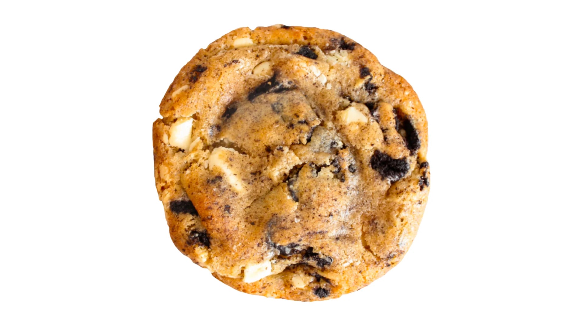 Cookies & Cream Cookie with Oreos and White Chocolate Chunks.