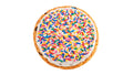 M&M Cookie with Cookies and Cream Frosting and Rainbow Sprinkles.