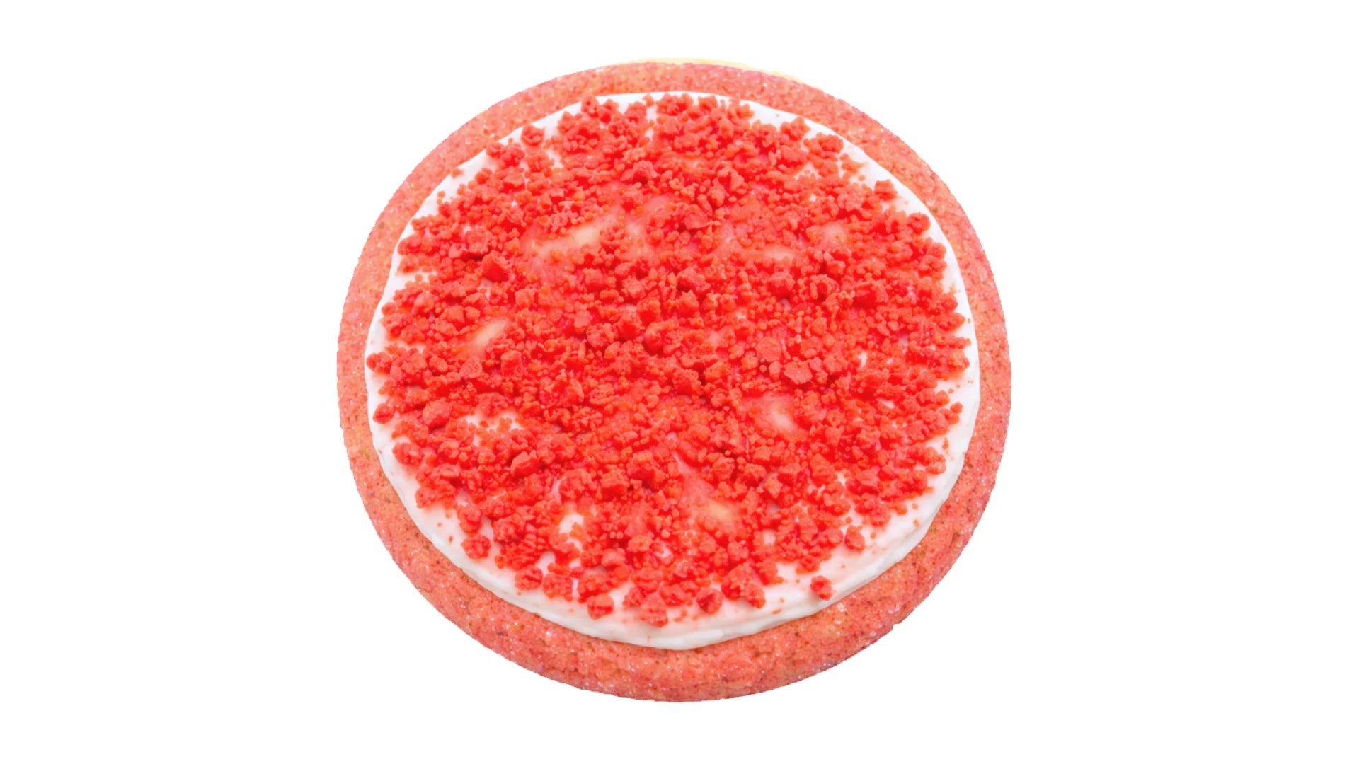 Pink Sugar Cookie with Strawberry Frosting and Strawberry Crunch.