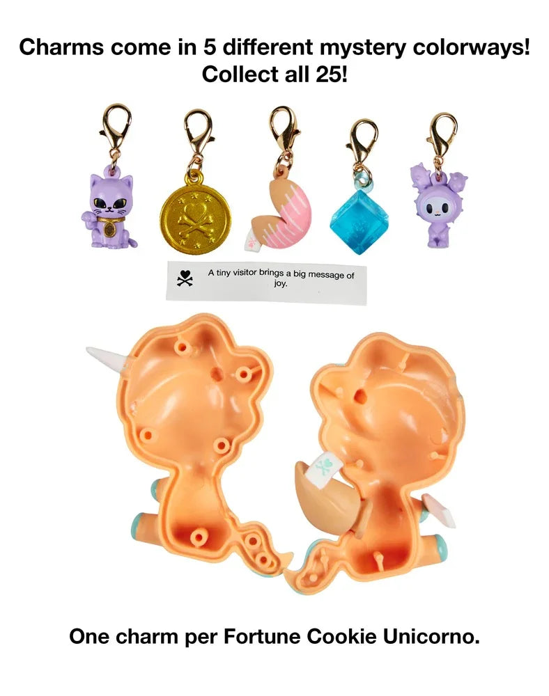 Charms come in  5 different myserty colorways! Collect all 25!