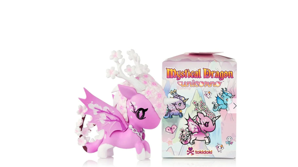 tokidoki Mystical Dragon Unicorno Cherry Blossom Dragon Figurine with Box