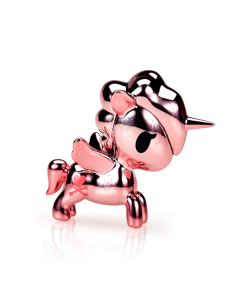 tokidoki Unicorno Lite Liquid Chrome 2 Rose Gold Chrome Figurine