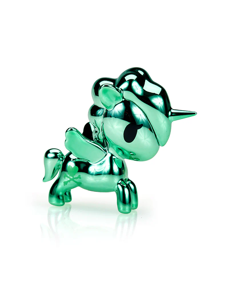 tokidoki Unicorno Lite Liquid Chrome 2 Teal Chrome Figurine