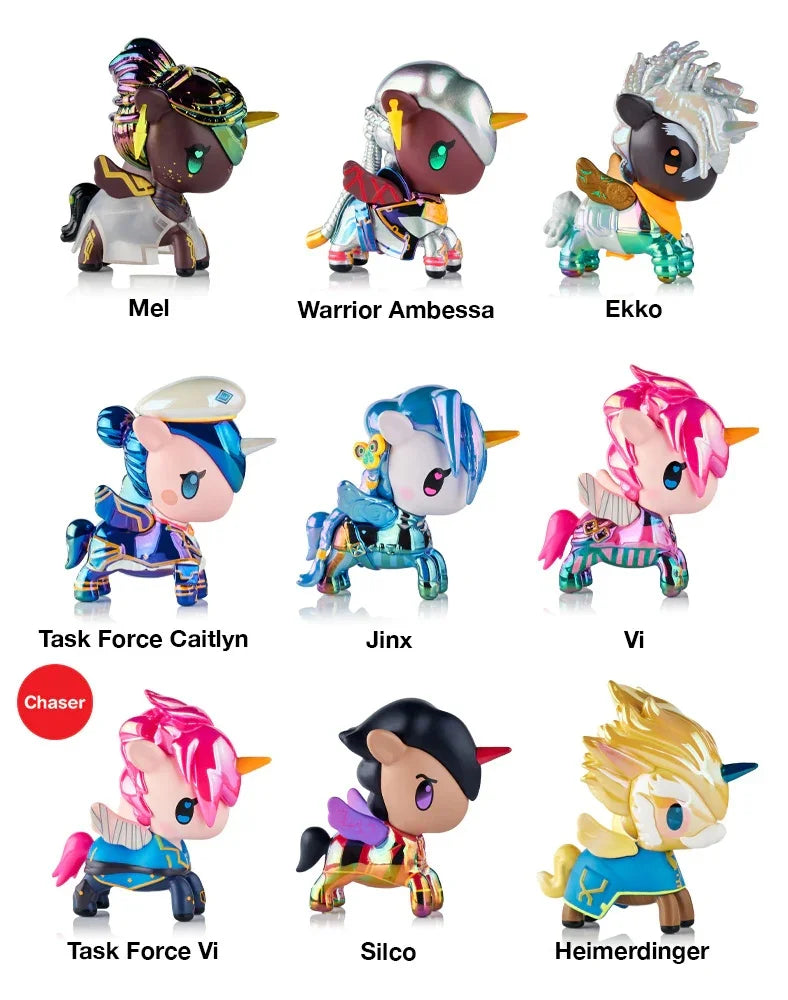 tokidoki x ARCANE Unicorno Black Light Chrome Figurine List